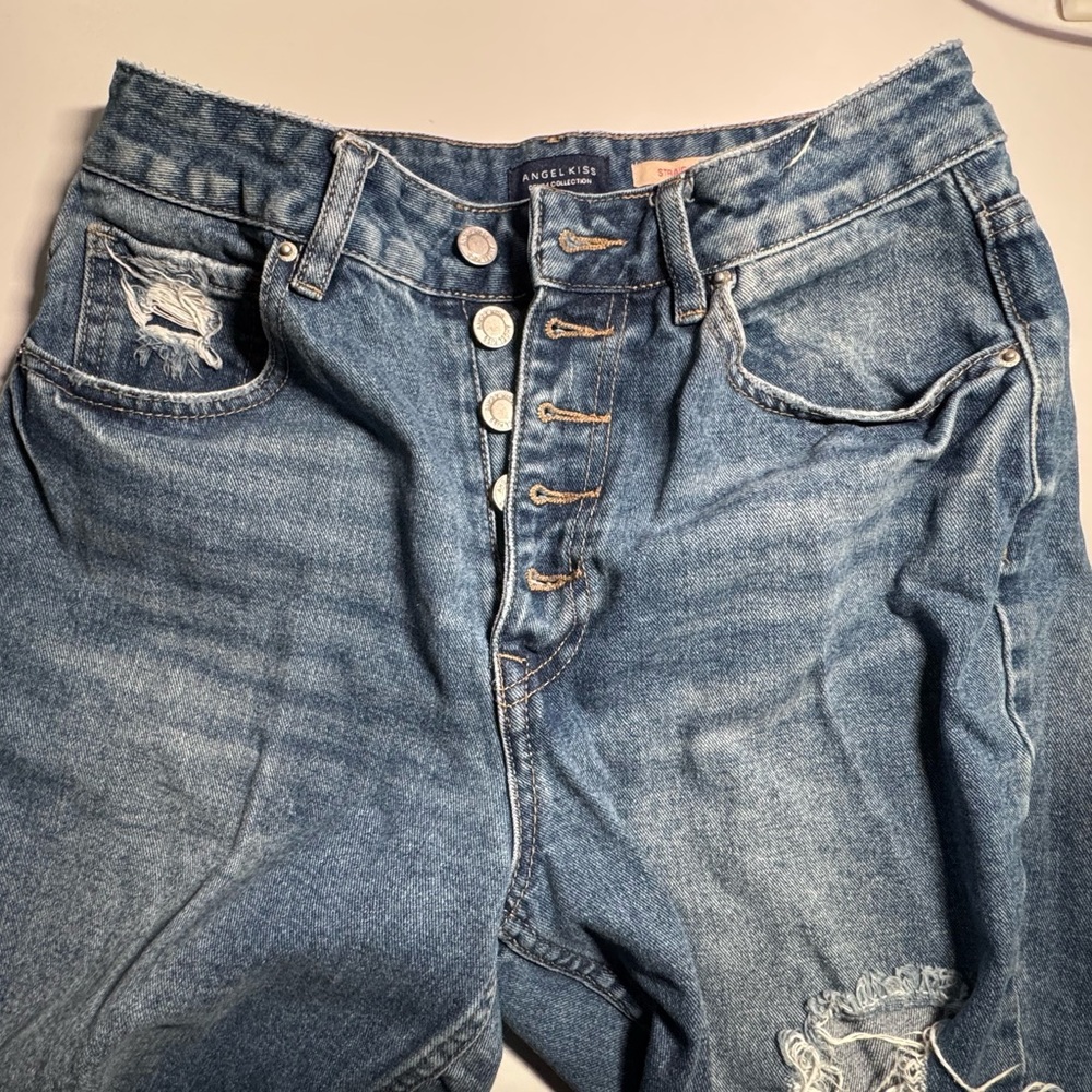 Angel Kiss Women's High Rise Blue Jeans